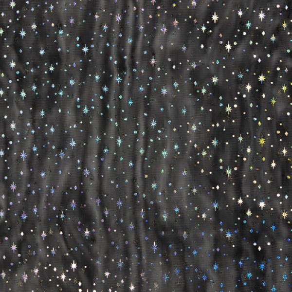 Softtüll Elsa mit Glitzersternen in Schwarz